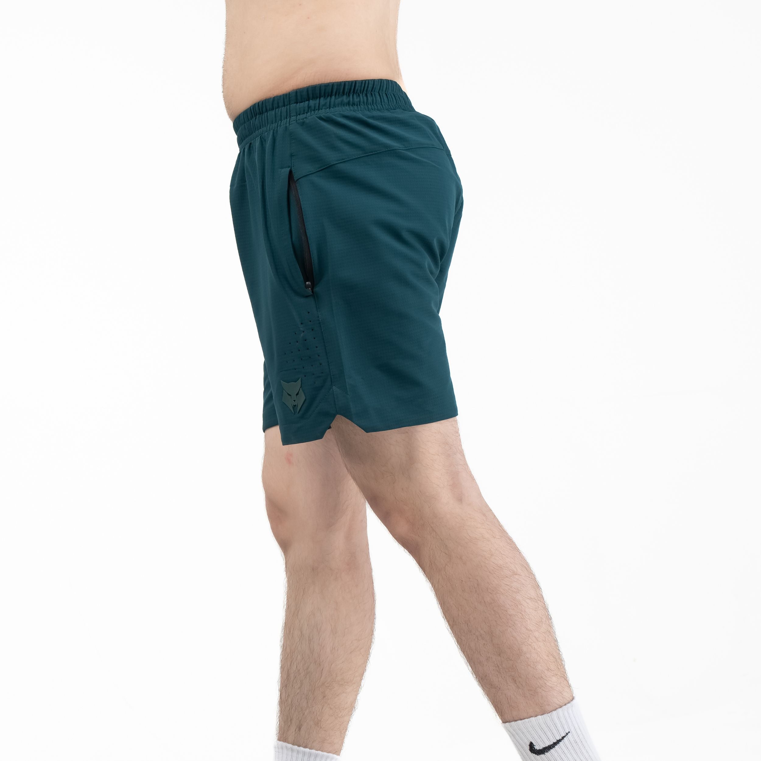 Green|GRIDFORCE_05 Training Shorts — 5” Inseam | Green — Side/detail angle