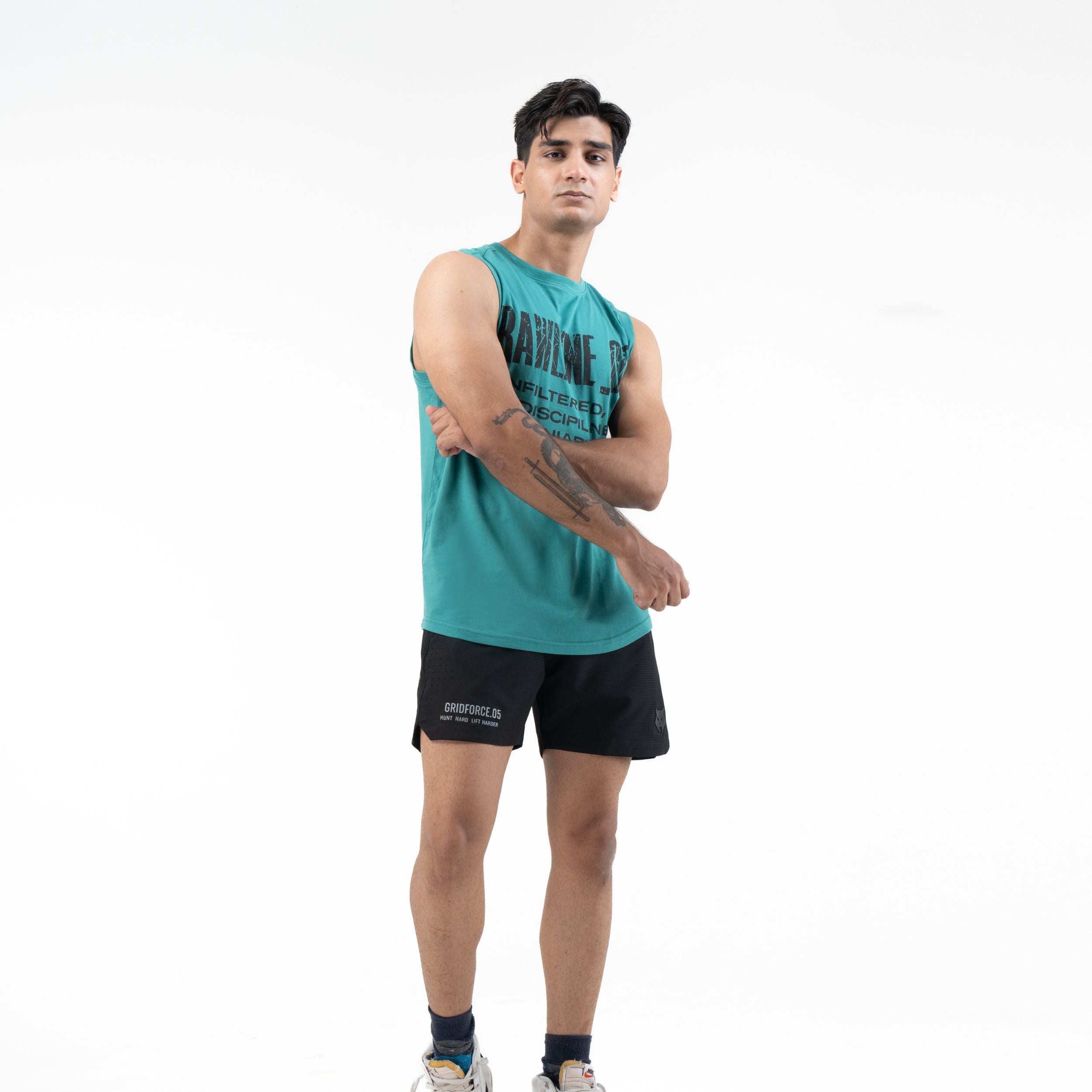 RAWLINE_00 VEST — ROUGE GREEN — side/detail view, RAWLINE_00 VEST — ROUGE GREEN