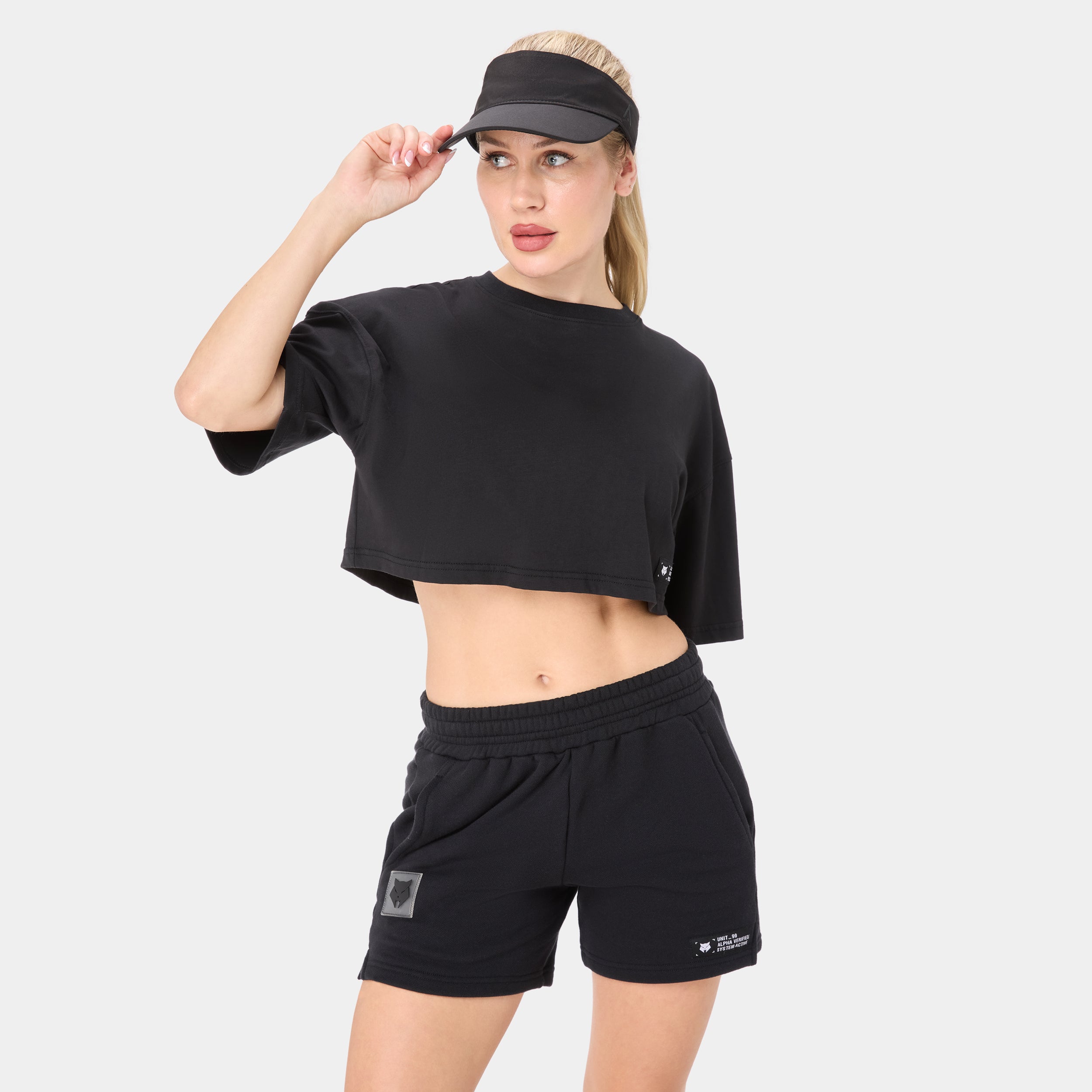 ALPHAFEM.08 CROP TOP — WAR BLACK — alternate angle/detail