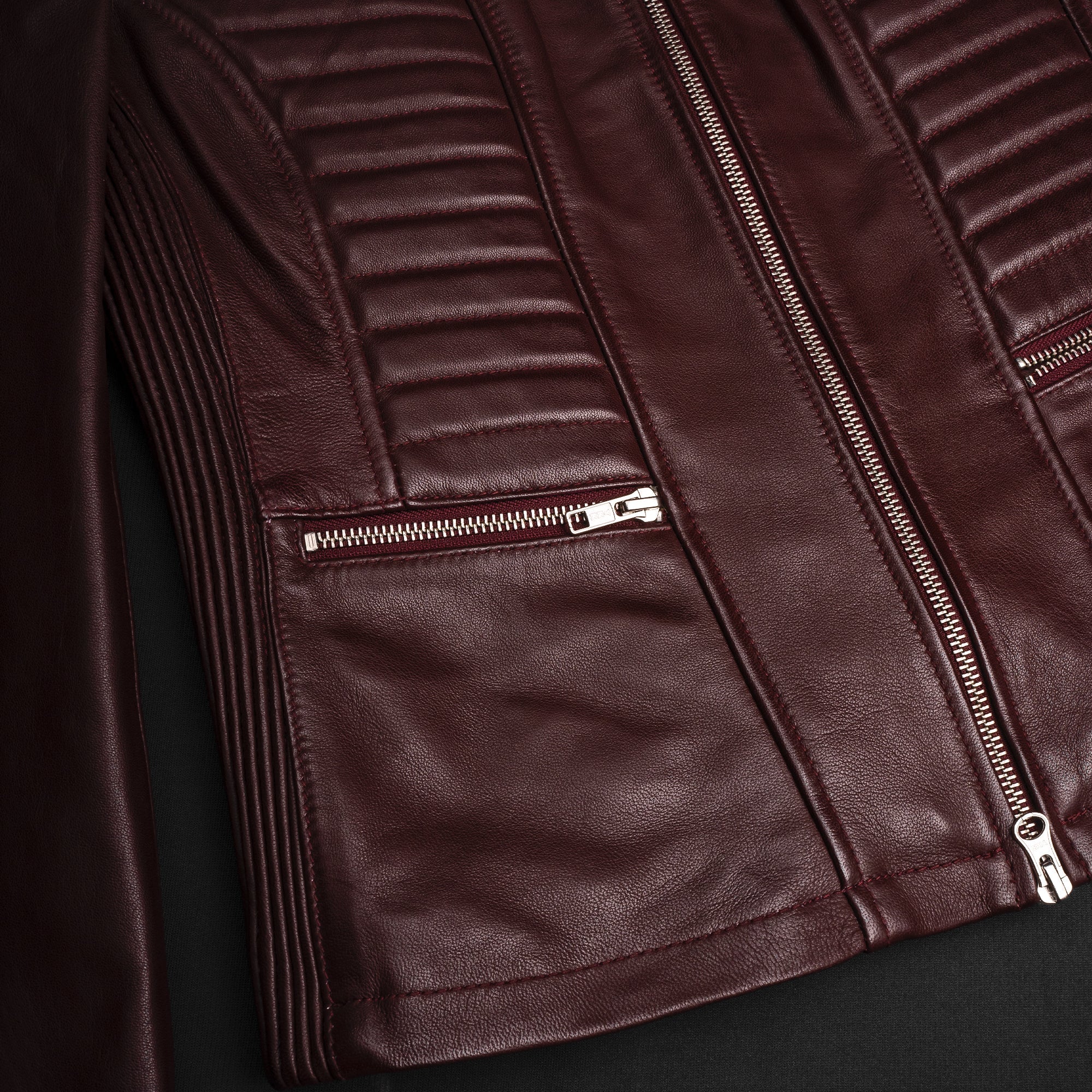 Valkyrie Burgundy Leather Jacket — Additional angle (14)