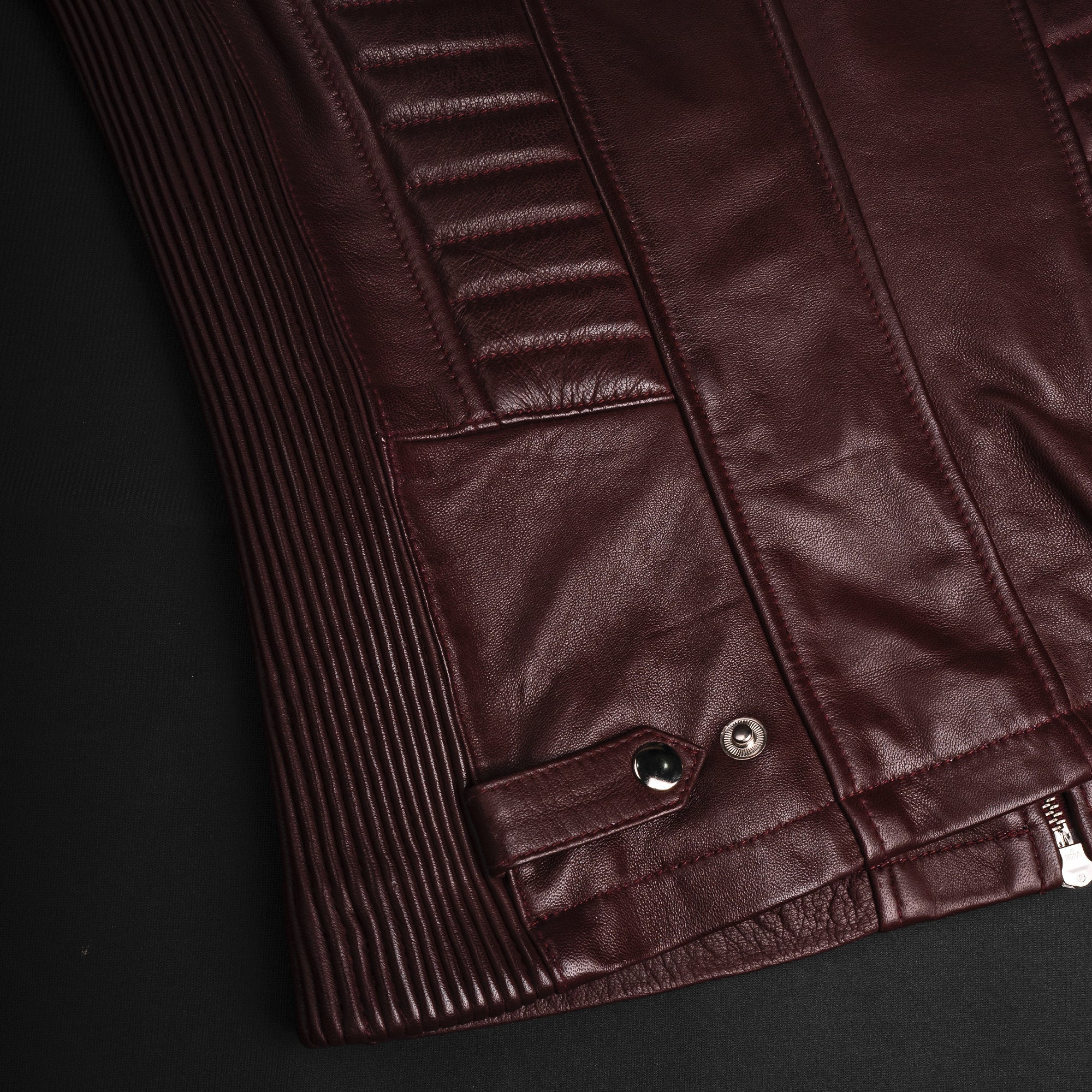Valkyrie Burgundy Leather Jacket — Additional angle (15)