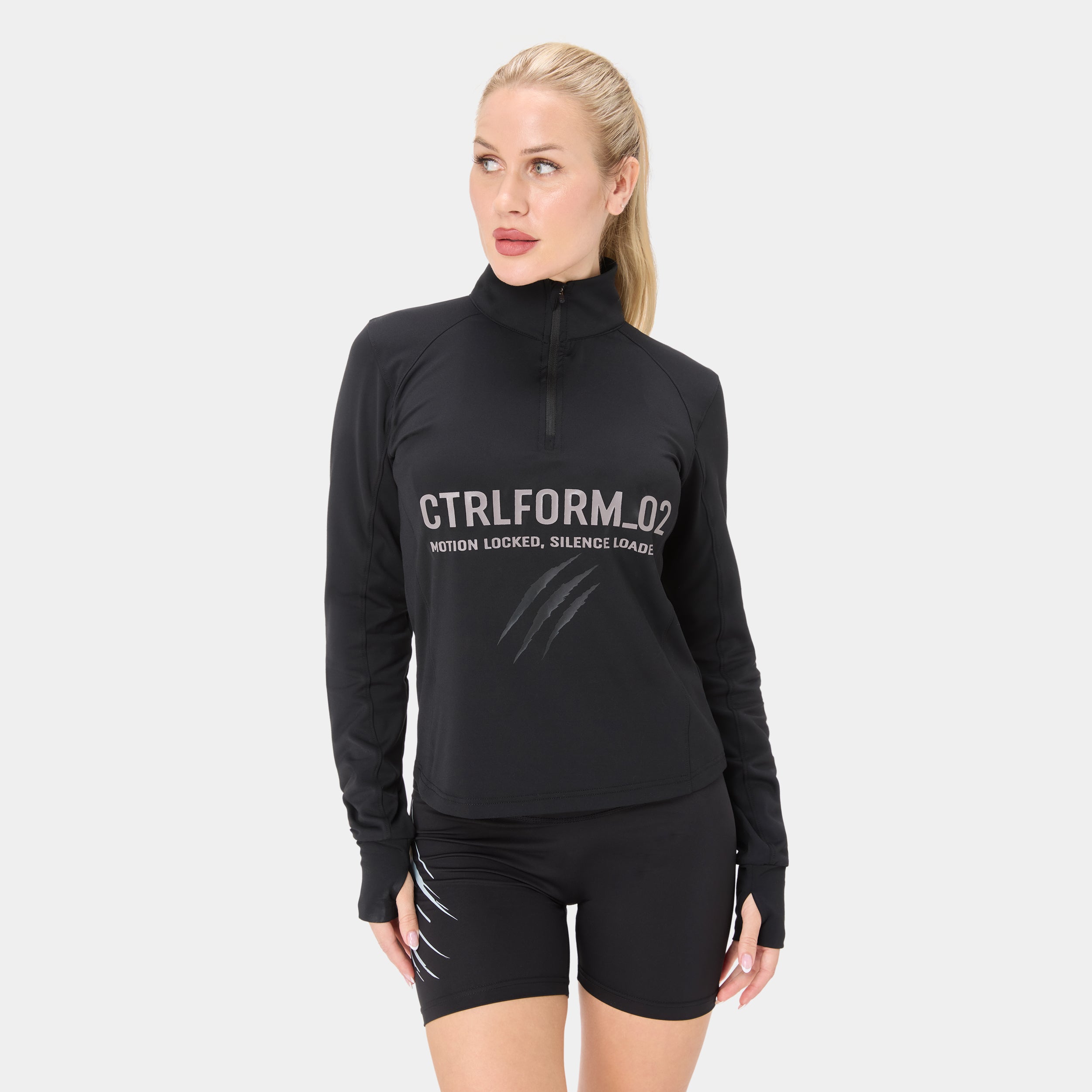 CTRLFORM_02 HALF ZIP — WAR BLACK