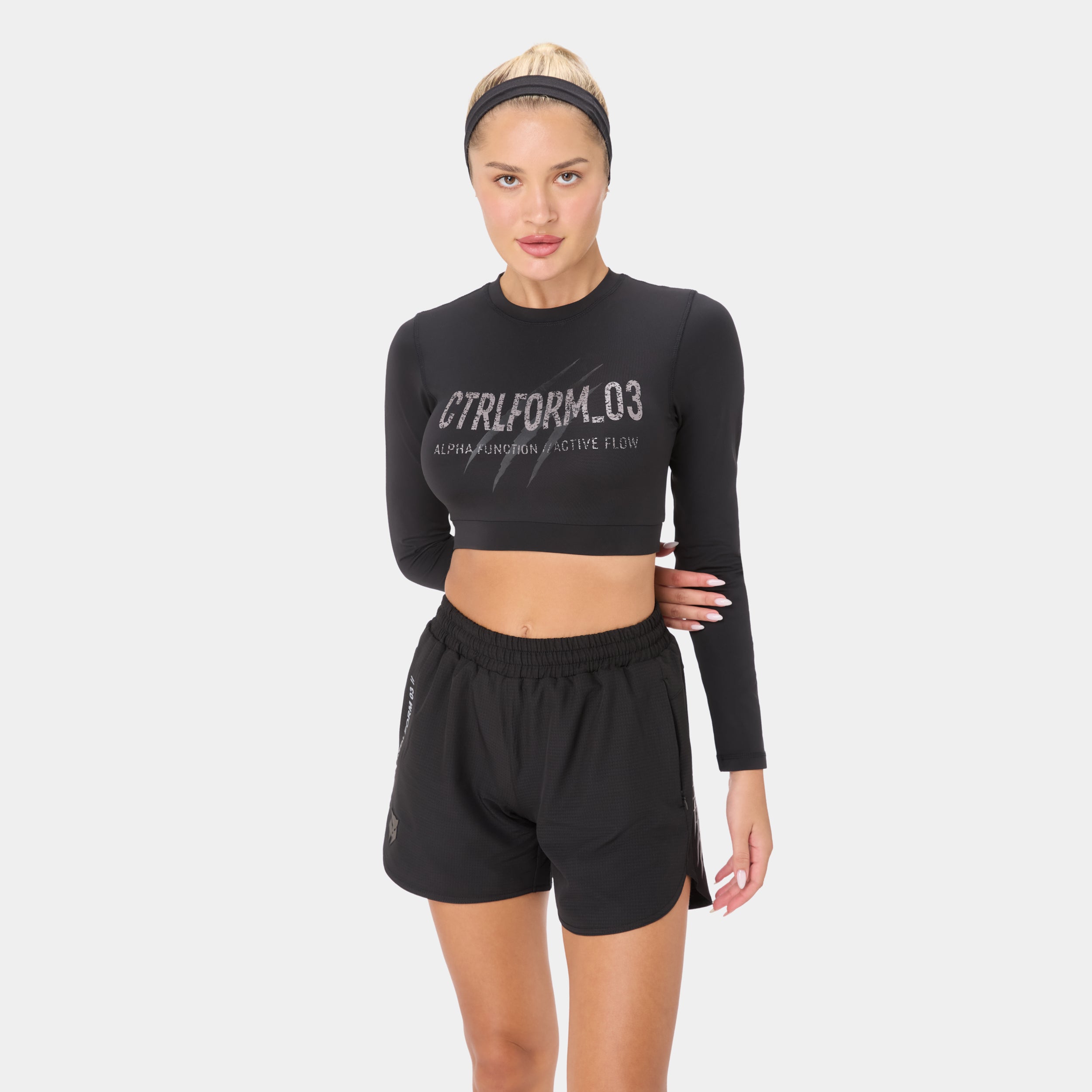 CTRLFORM_03 CROP TOP — WAR BLACK — 'Additional angle #5'