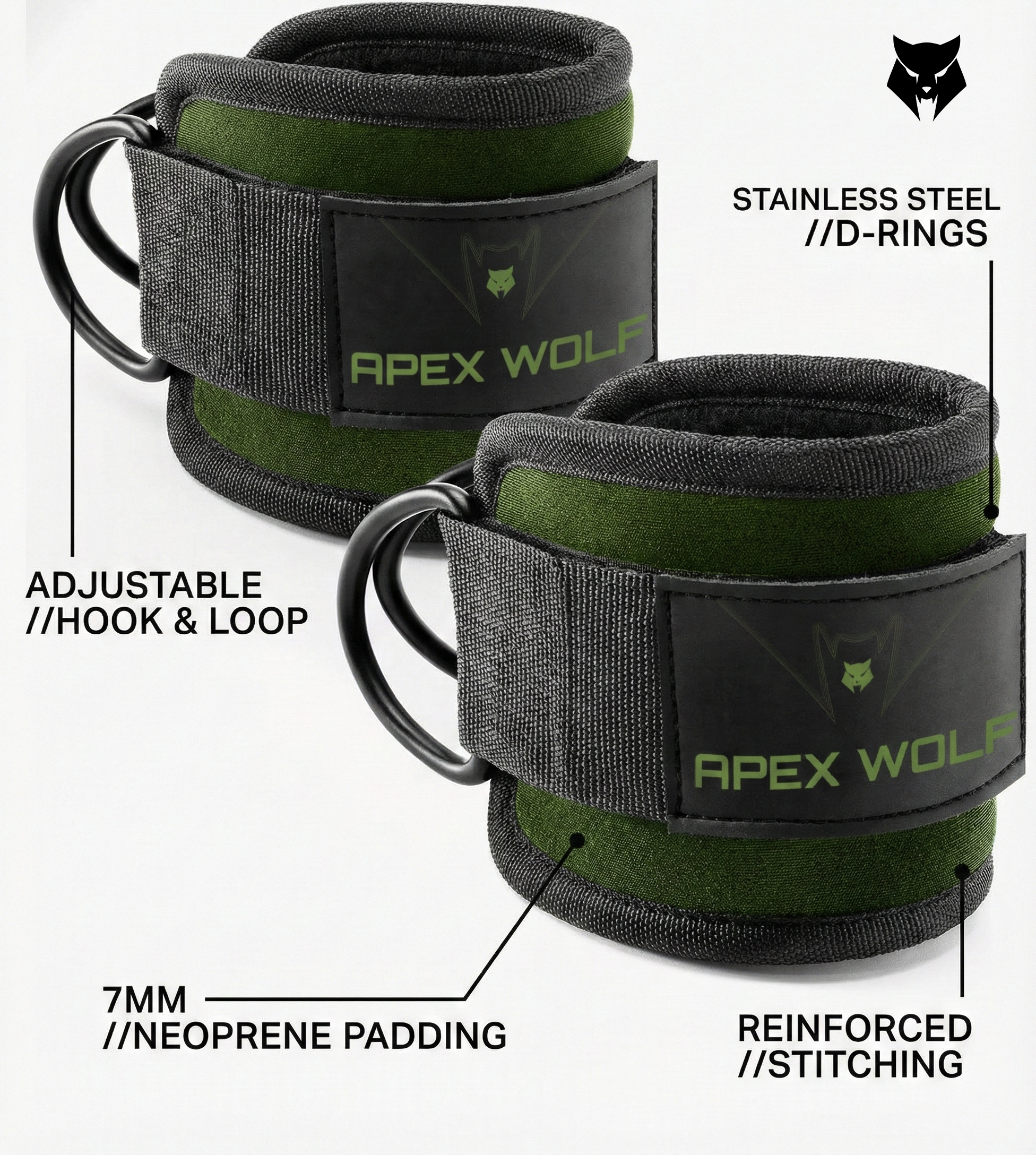 Power Grip Ankle Strap (Pair) - Tactical Green