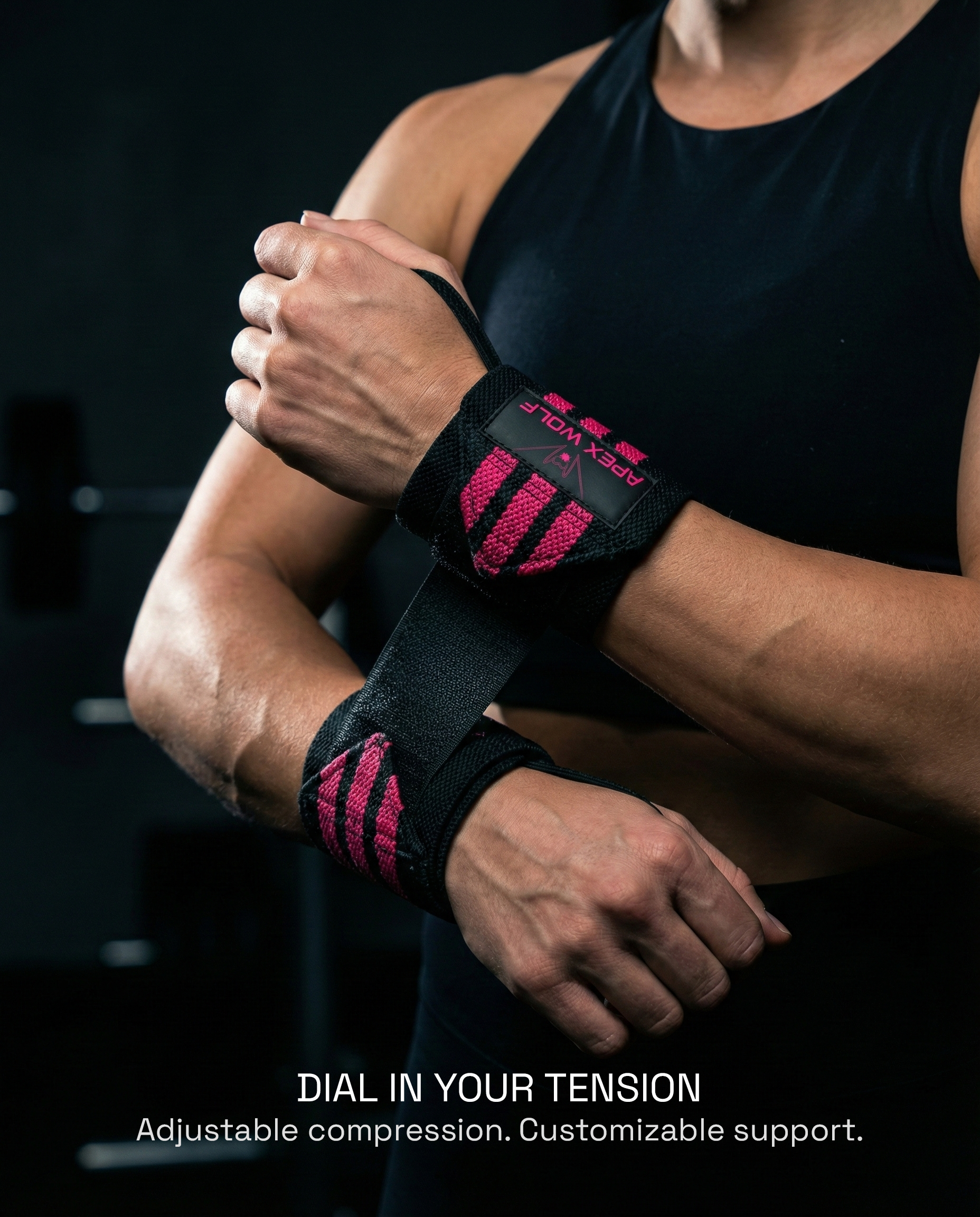 Battle Wrap Wrist Straps (Pair) - Pink — alternate angle/detail