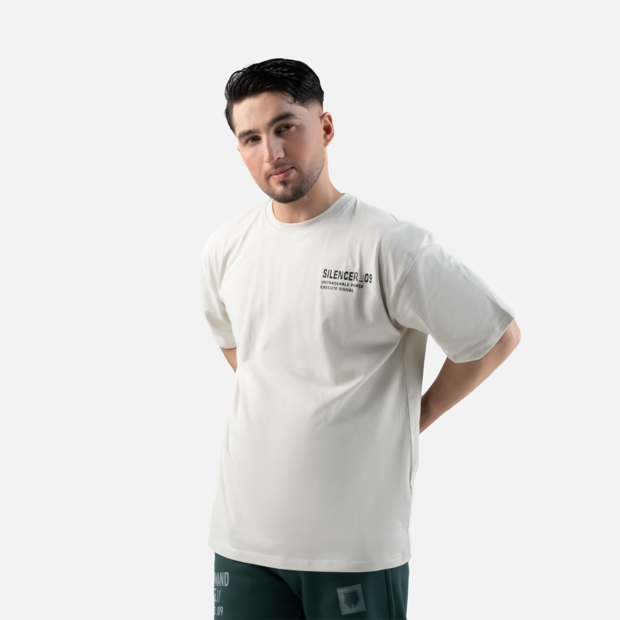 SILENCER 09 OVERSIZE TEE — TACTICAL BIEGE