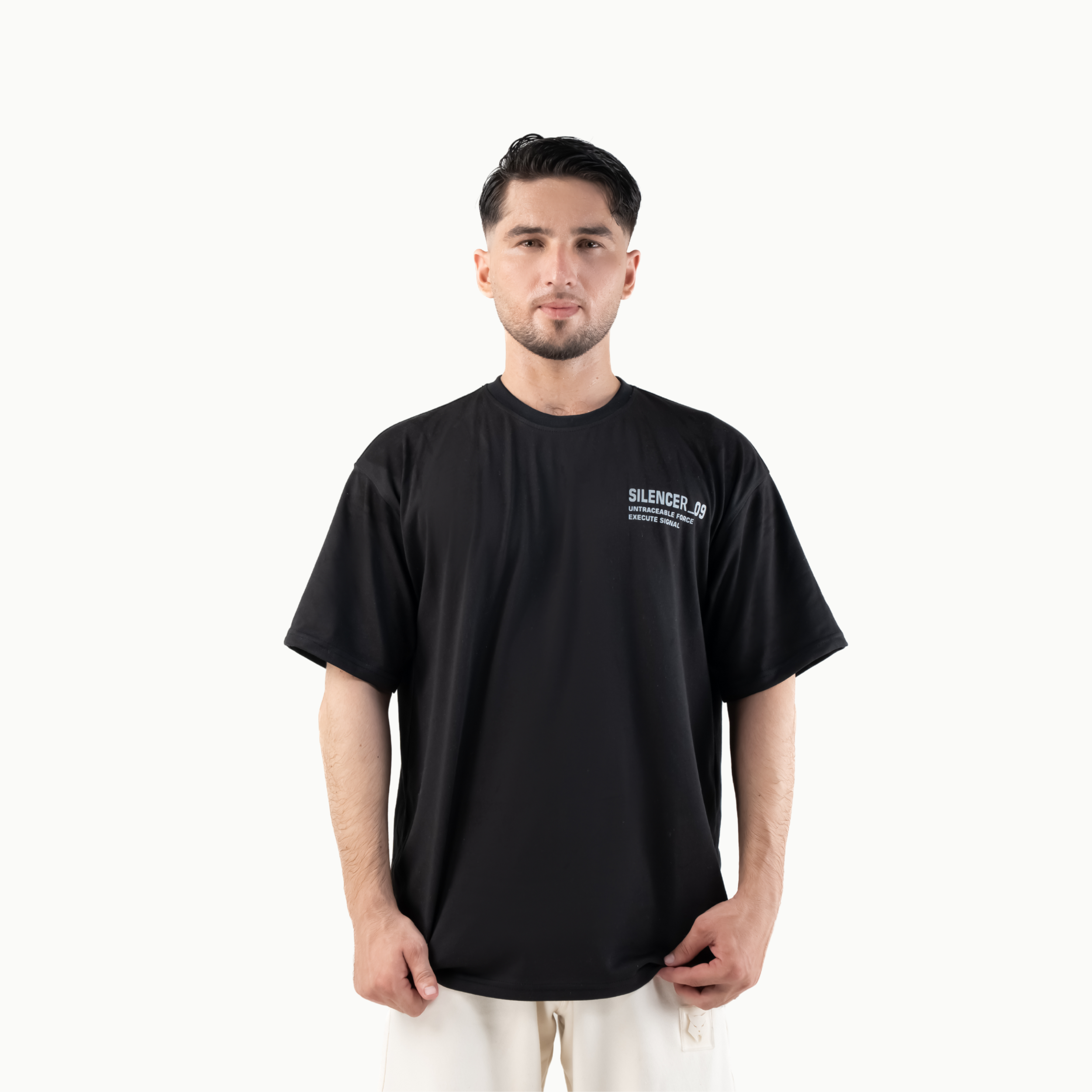 SILENCER 09 OVERSIZE TEE — WAR BLACK