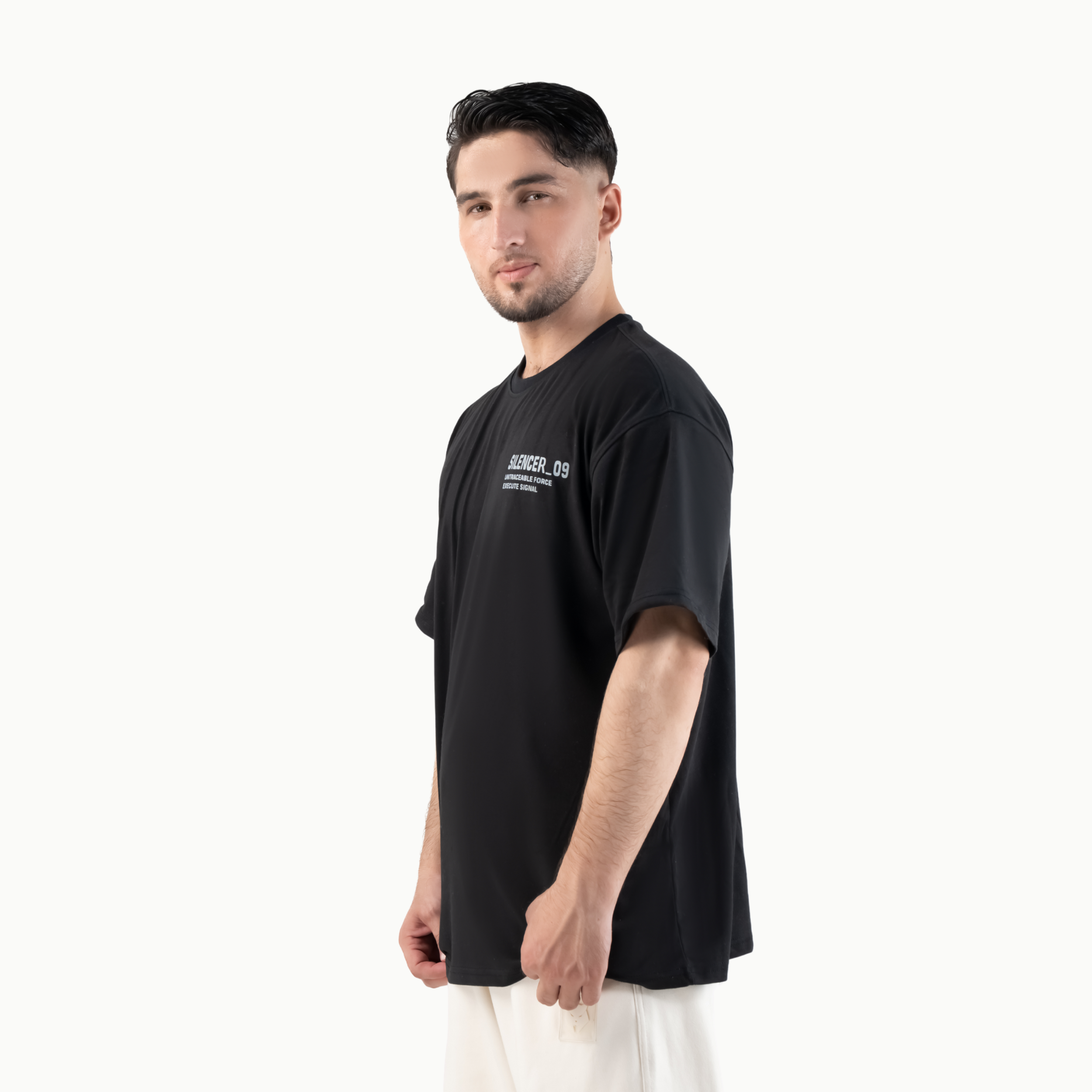 SILENCER 09 OVERSIZE TEE — WAR BLACK