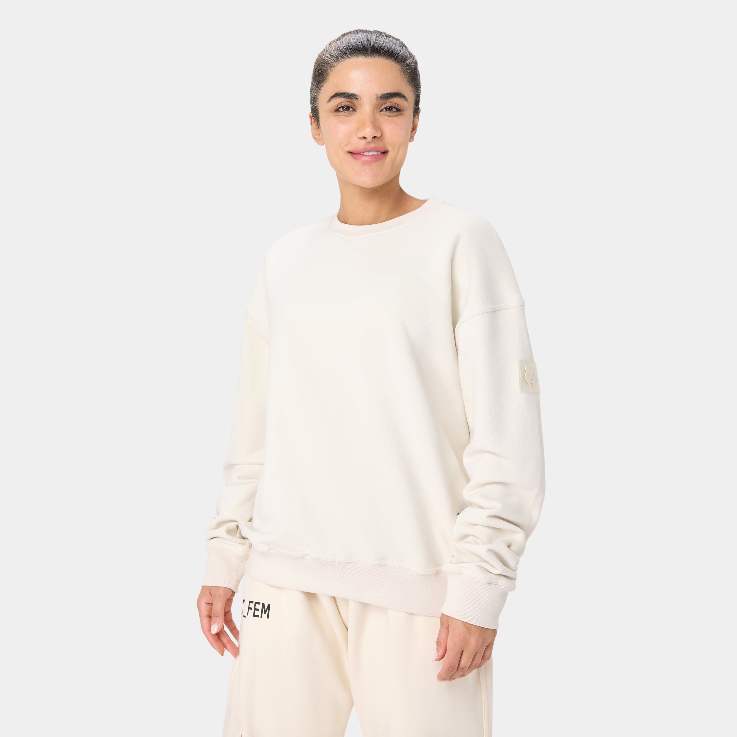 WOLFSTATE_99 CREWNECK — TACTICAL BEIGE — side detail