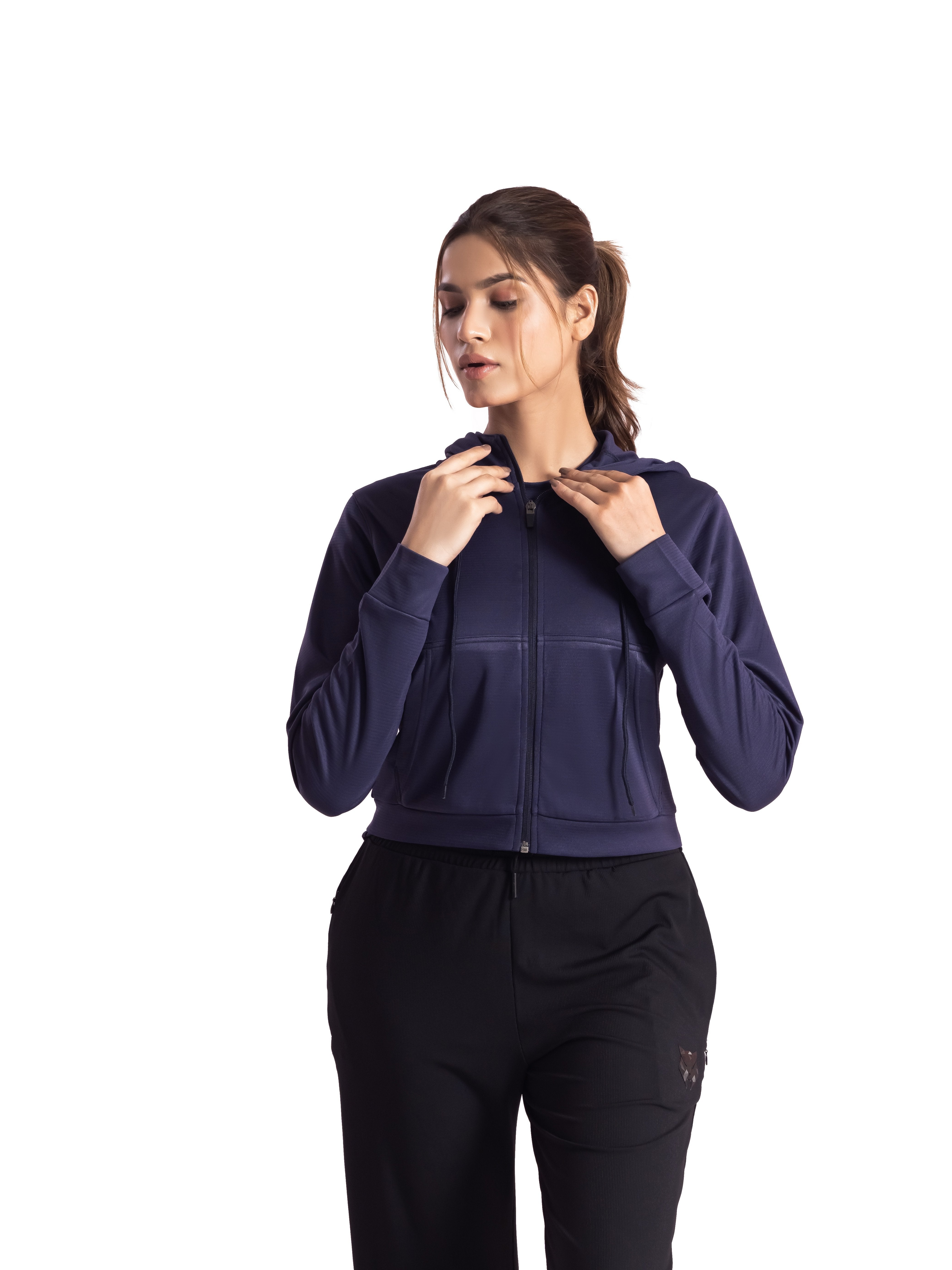 Onyx Cropped Performance Hoodie