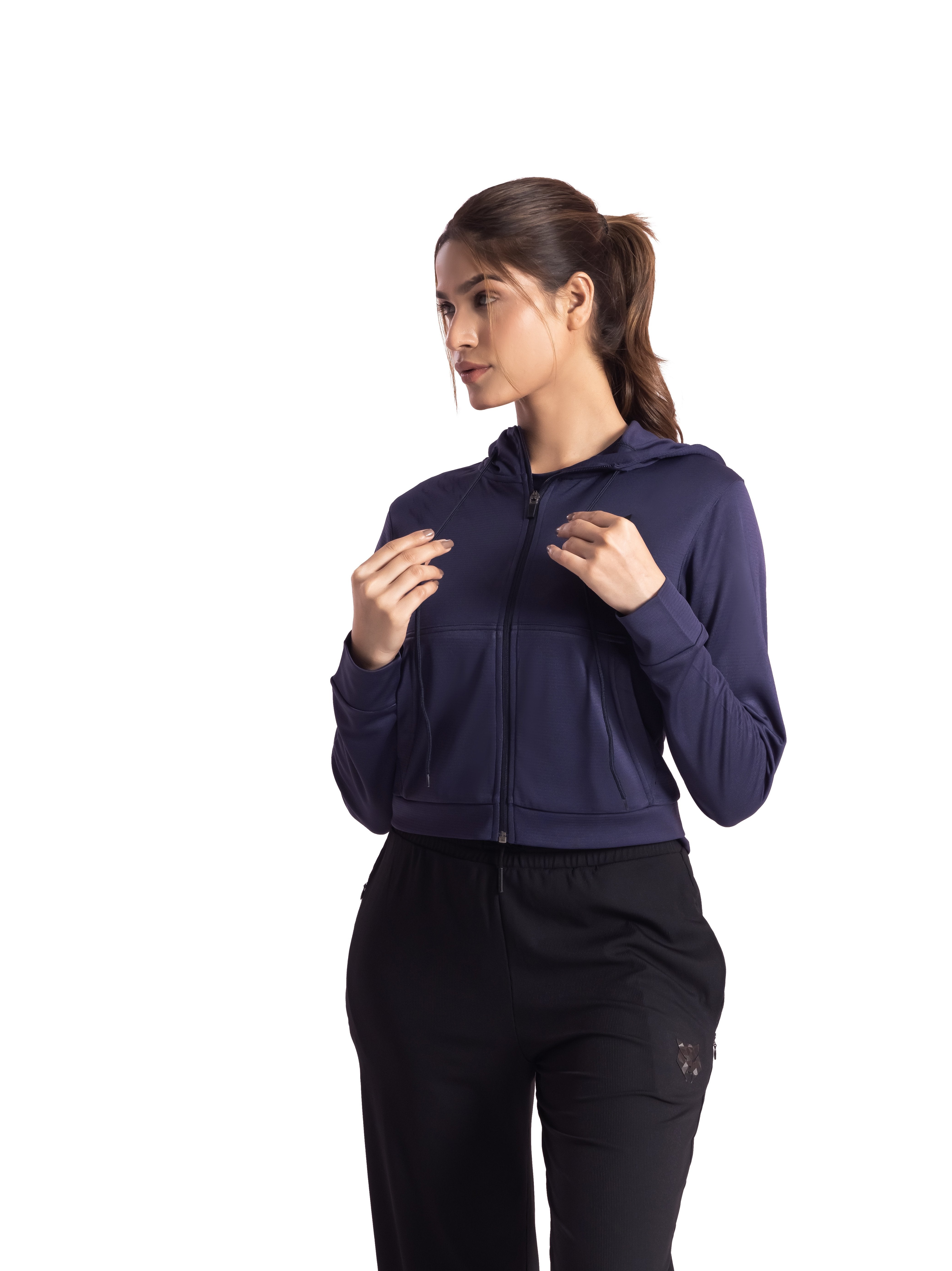 Onyx Cropped Performance Hoodie
