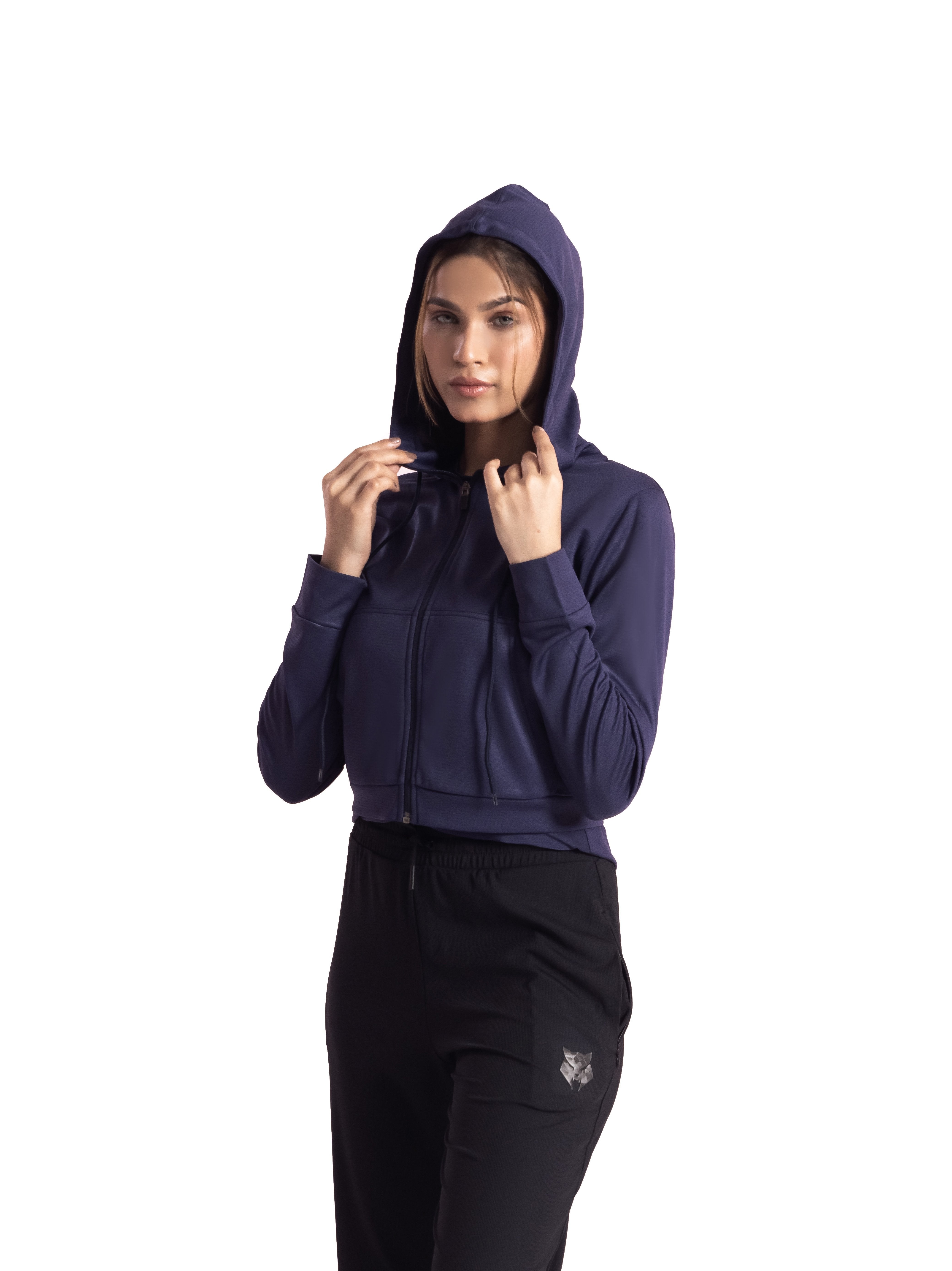 Onyx Cropped Performance Hoodie