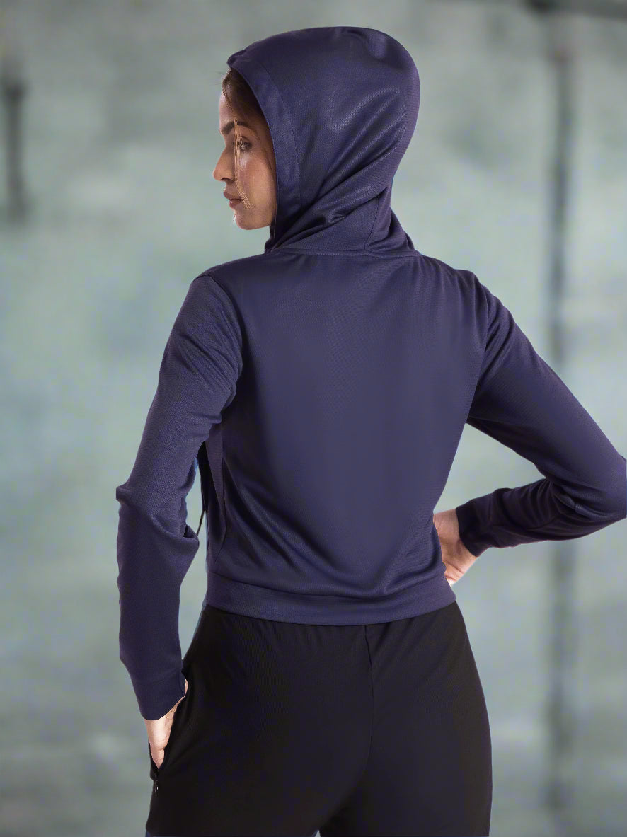 Onyx Cropped Performance Hoodie