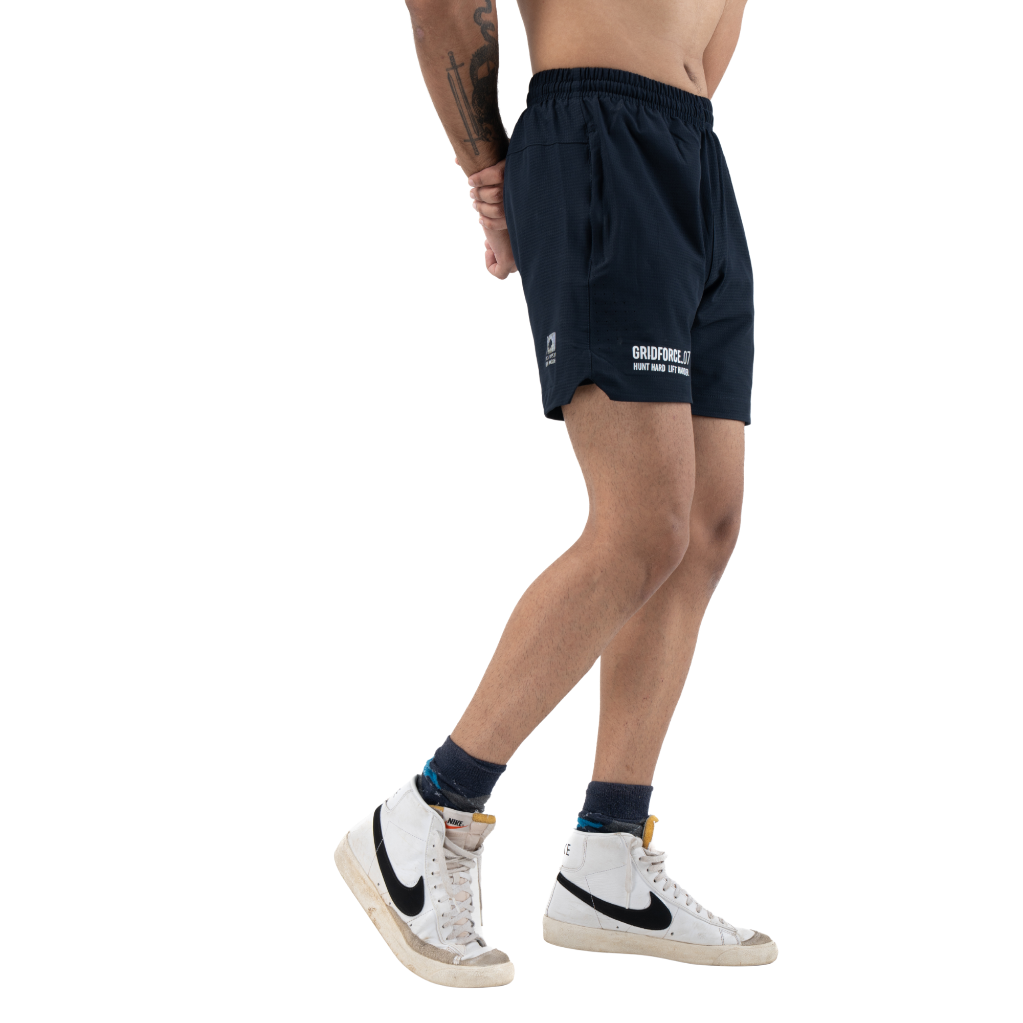 Navy|GRIDFORCE_07 Training Shorts – 7” Inseam | Navy — Back/alternate angle