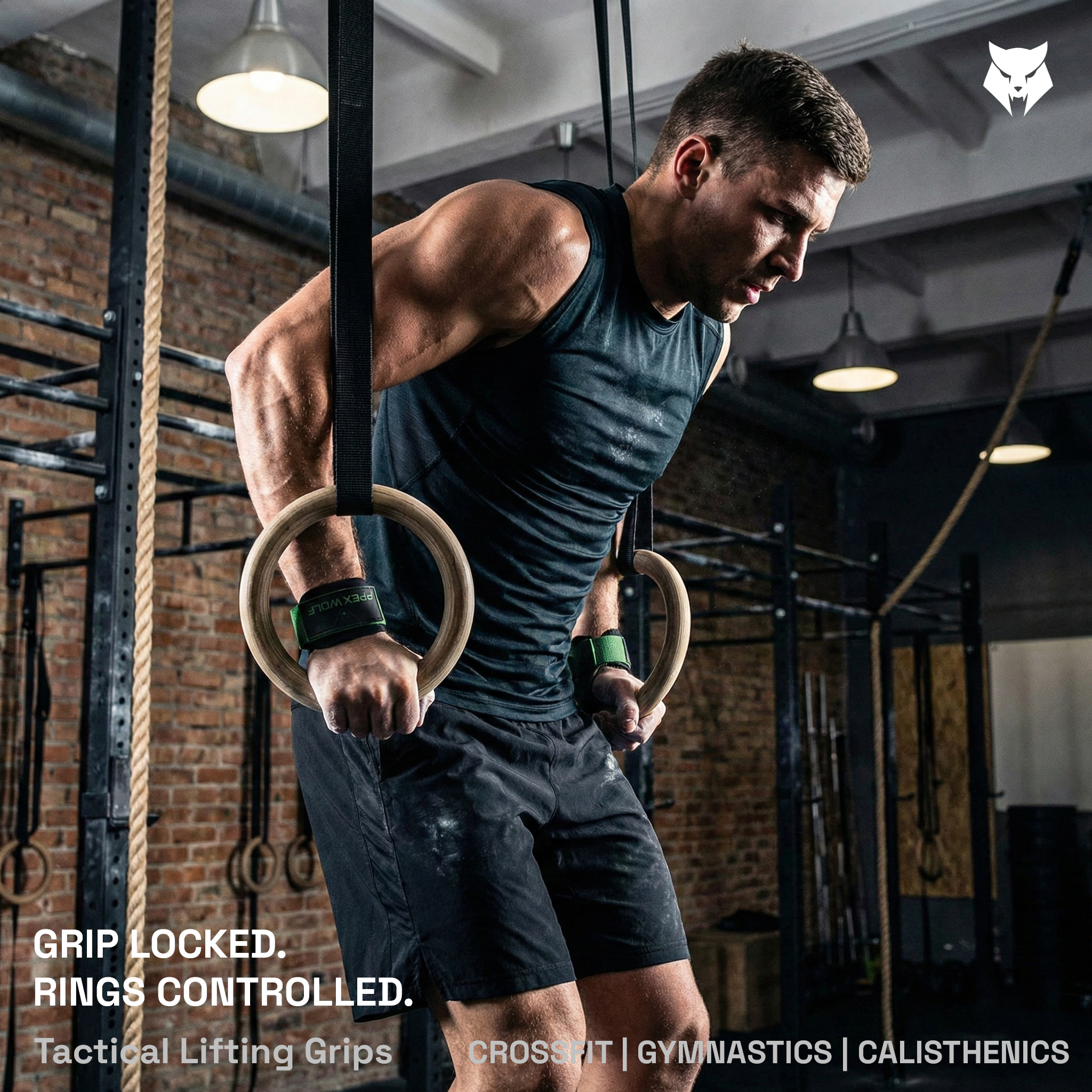 Iron Claw Lifting Grips (Pair) – Tactical Green — Back/alternate angle