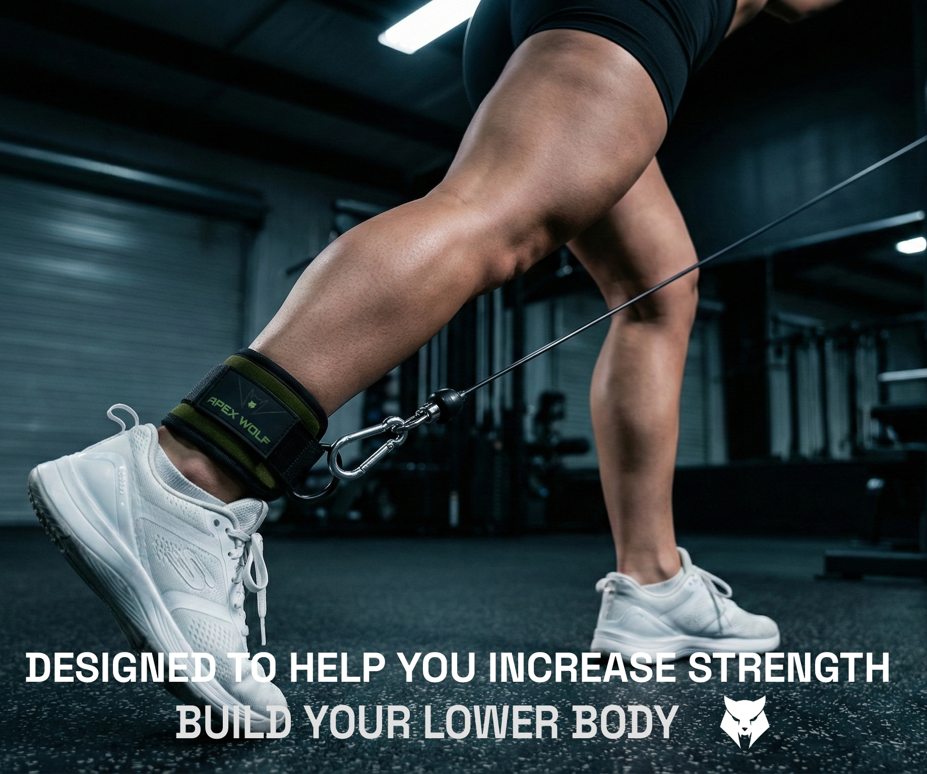 Power Grip Ankle Strap (Pair) - Tactical Green — side/detail view, Power Grip Ankle Strap (Pair) - Tactical Green