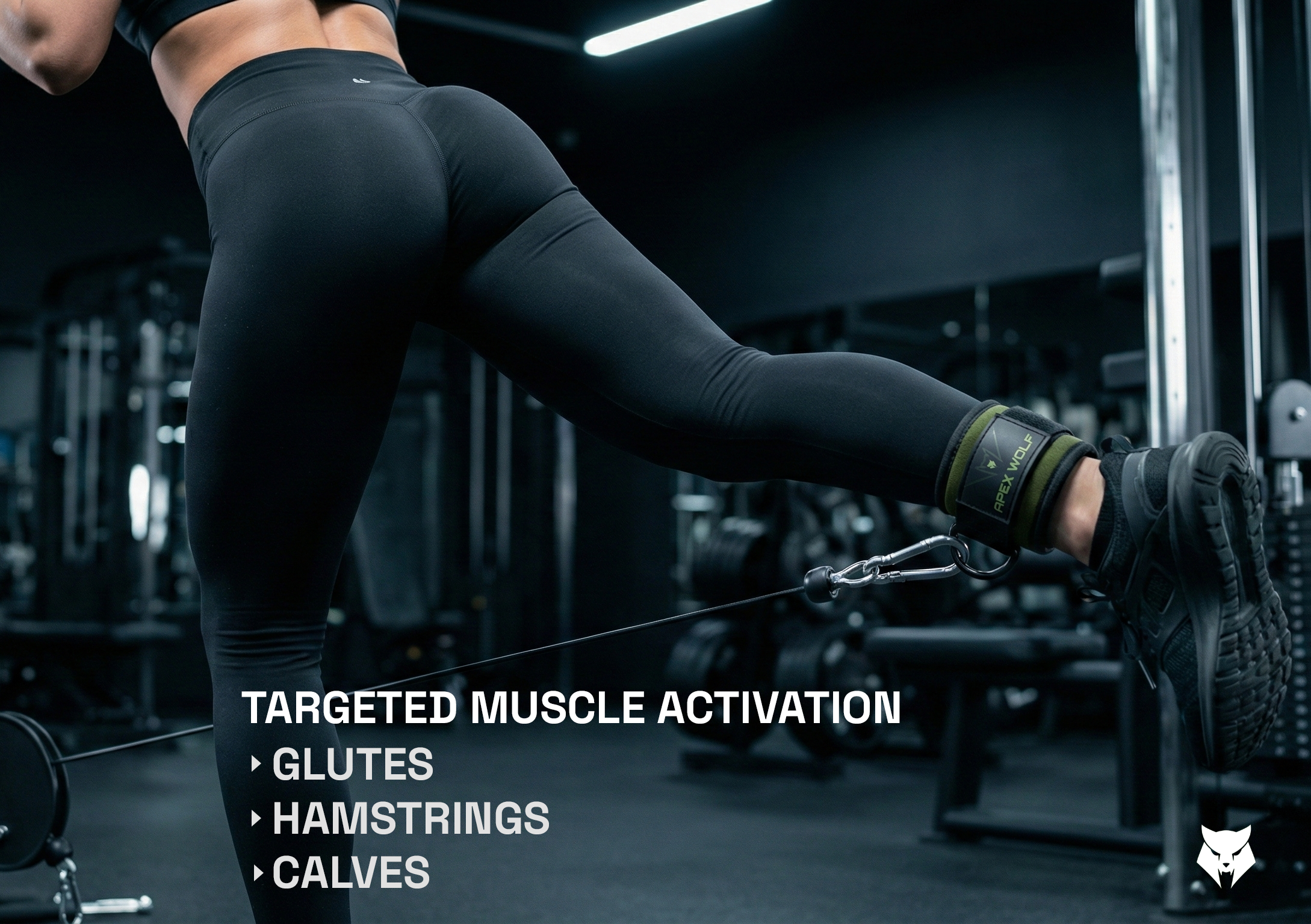 Power Grip Ankle Strap (Pair) - Tactical Green — angle 4 view, Power Grip Ankle Strap (Pair) - Tactical Green