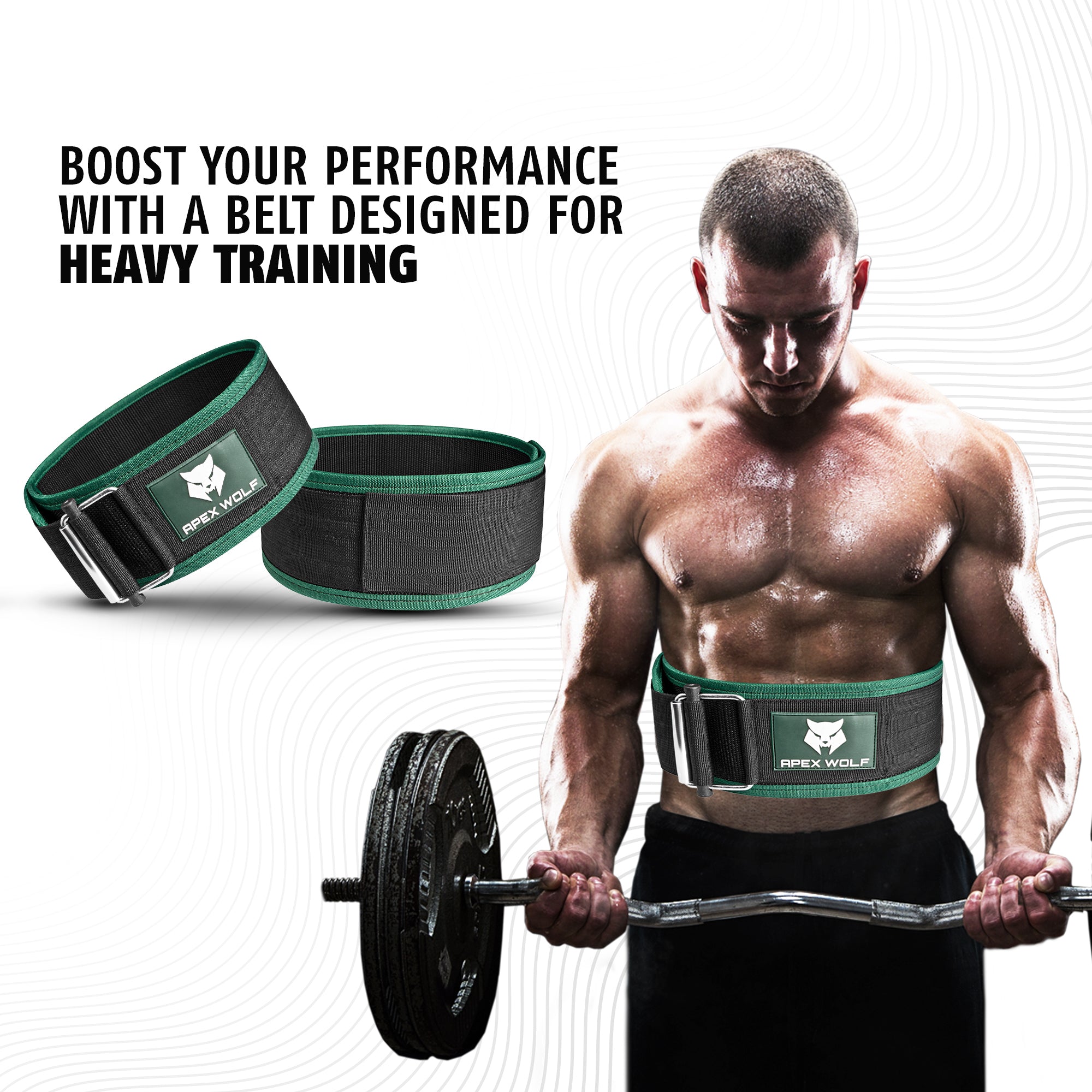 Stealth Flex Weightlifting Belt - Green