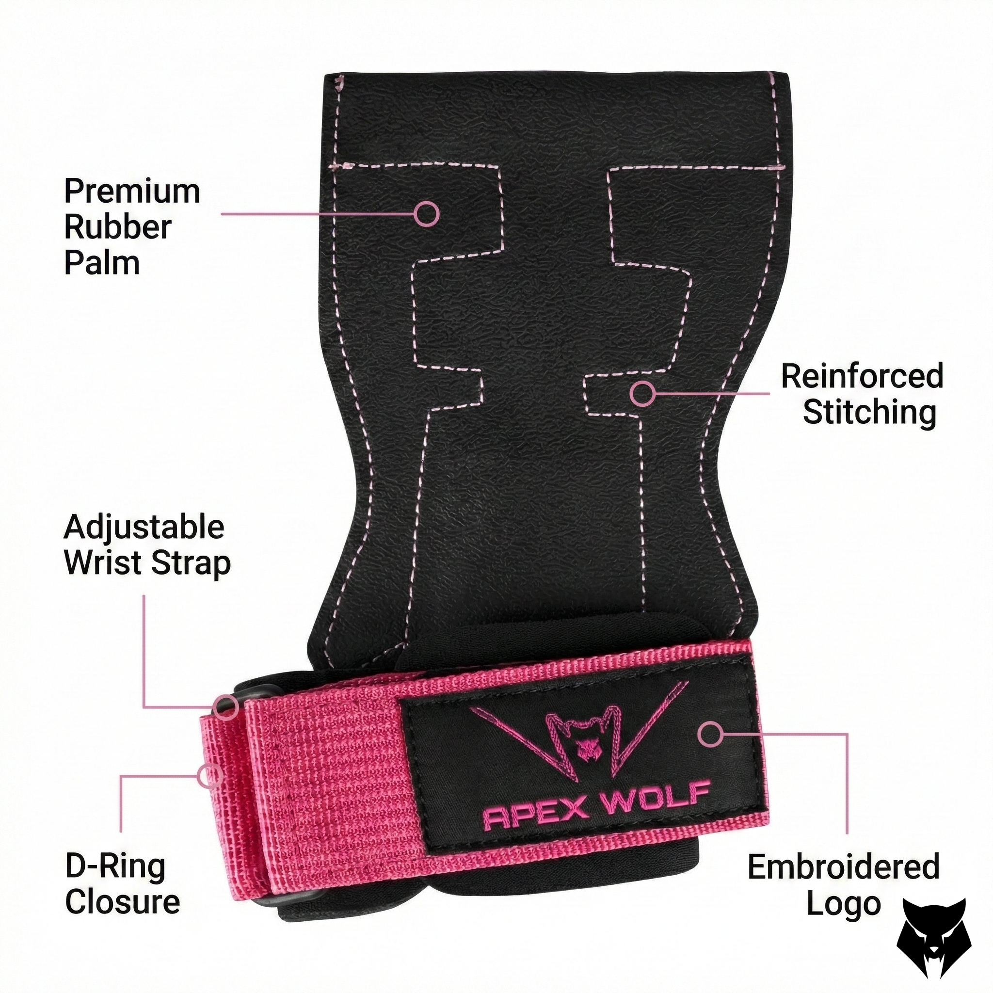 Iron Claw Lifting Grips (Pair) – Stealth Pink — 'Additional angle #5'