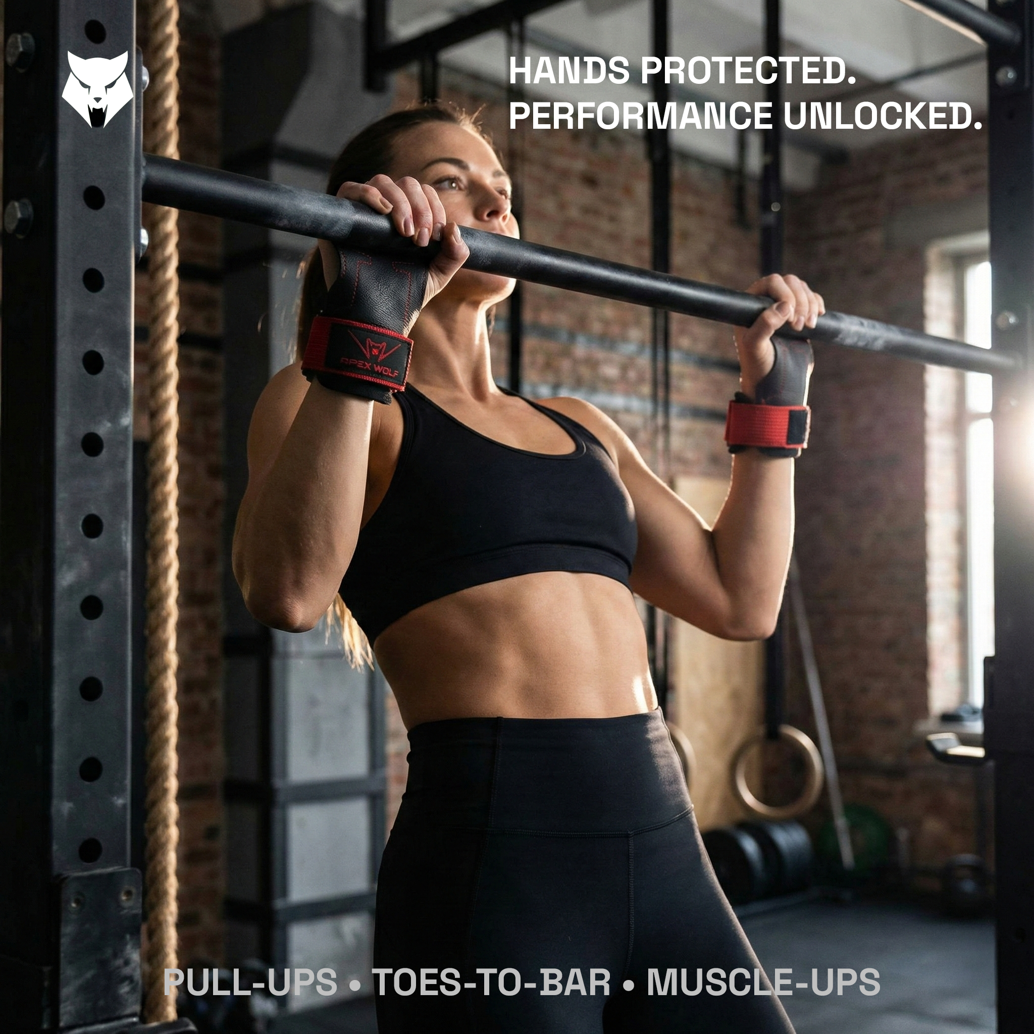 Iron Claw Lifting Grips (Pair) – War Red — Back/alternate angle