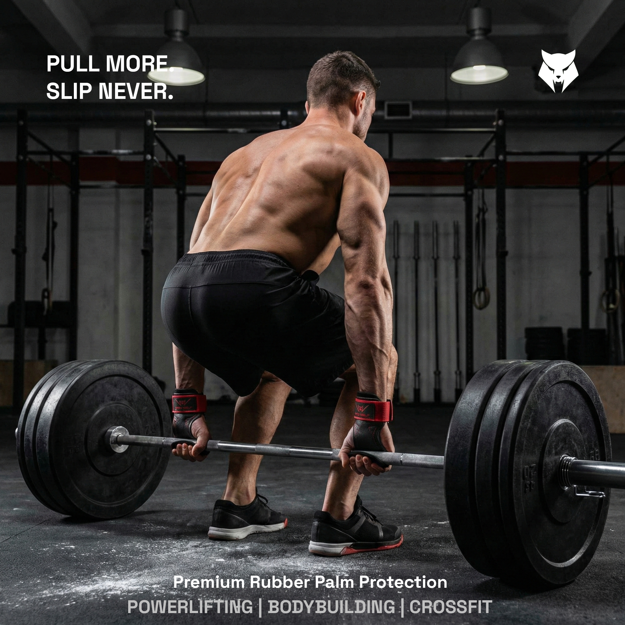 Iron Claw Lifting Grips (Pair) – War Red — Side/detail angle