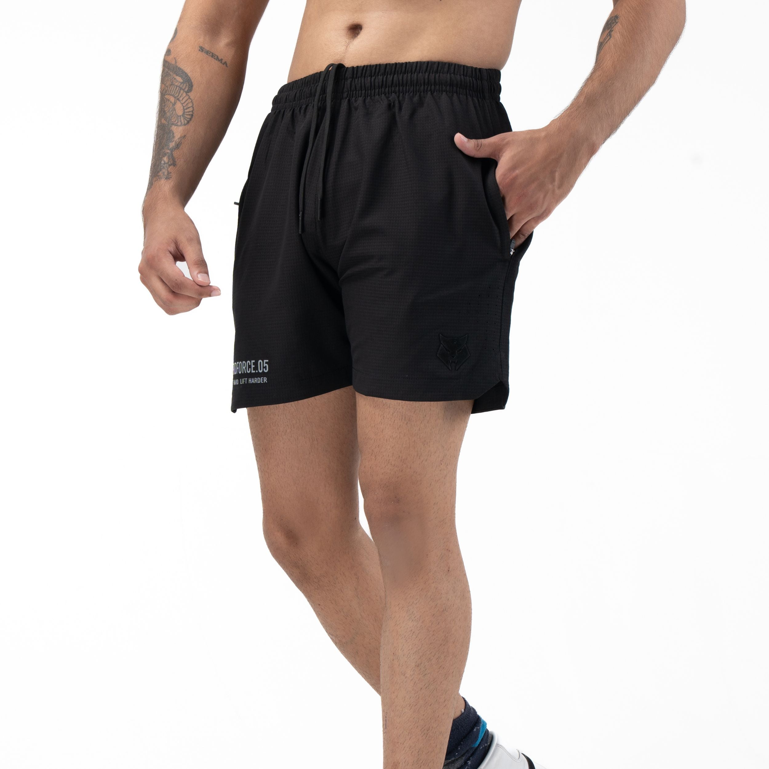 Black|GRIDFORCE_05 Training Shorts — 5” Inseam | Black — 'Additional angle #5'