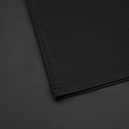 OPERATOR_77 OVERSIZED TEE — WAR BLACK — Flat-lay close-up, black tee hem stitching and fabric texture detail shot