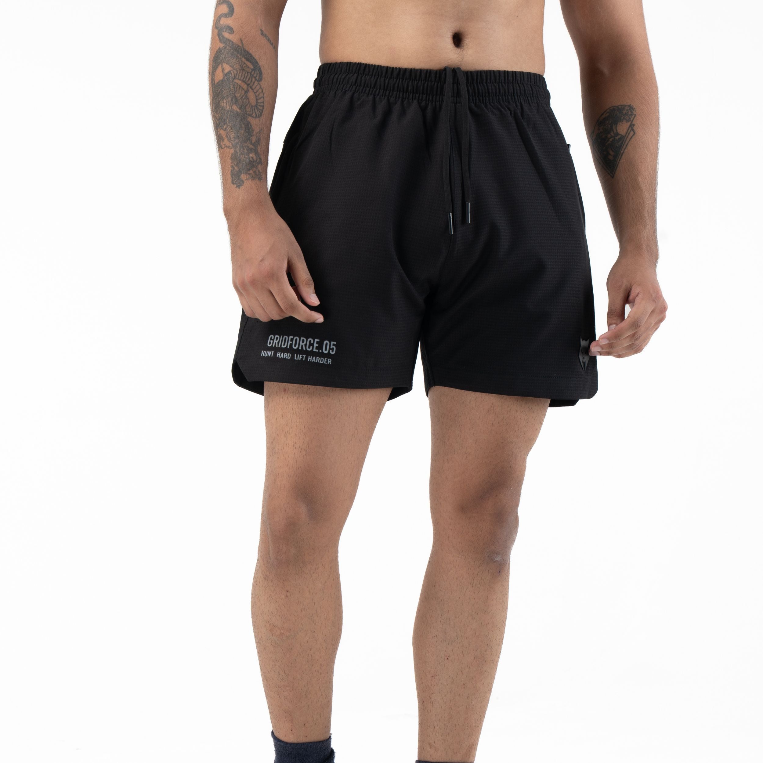 Black|GRIDFORCE_05 Training Shorts — 5” Inseam | Black — 'Additional angle #4'