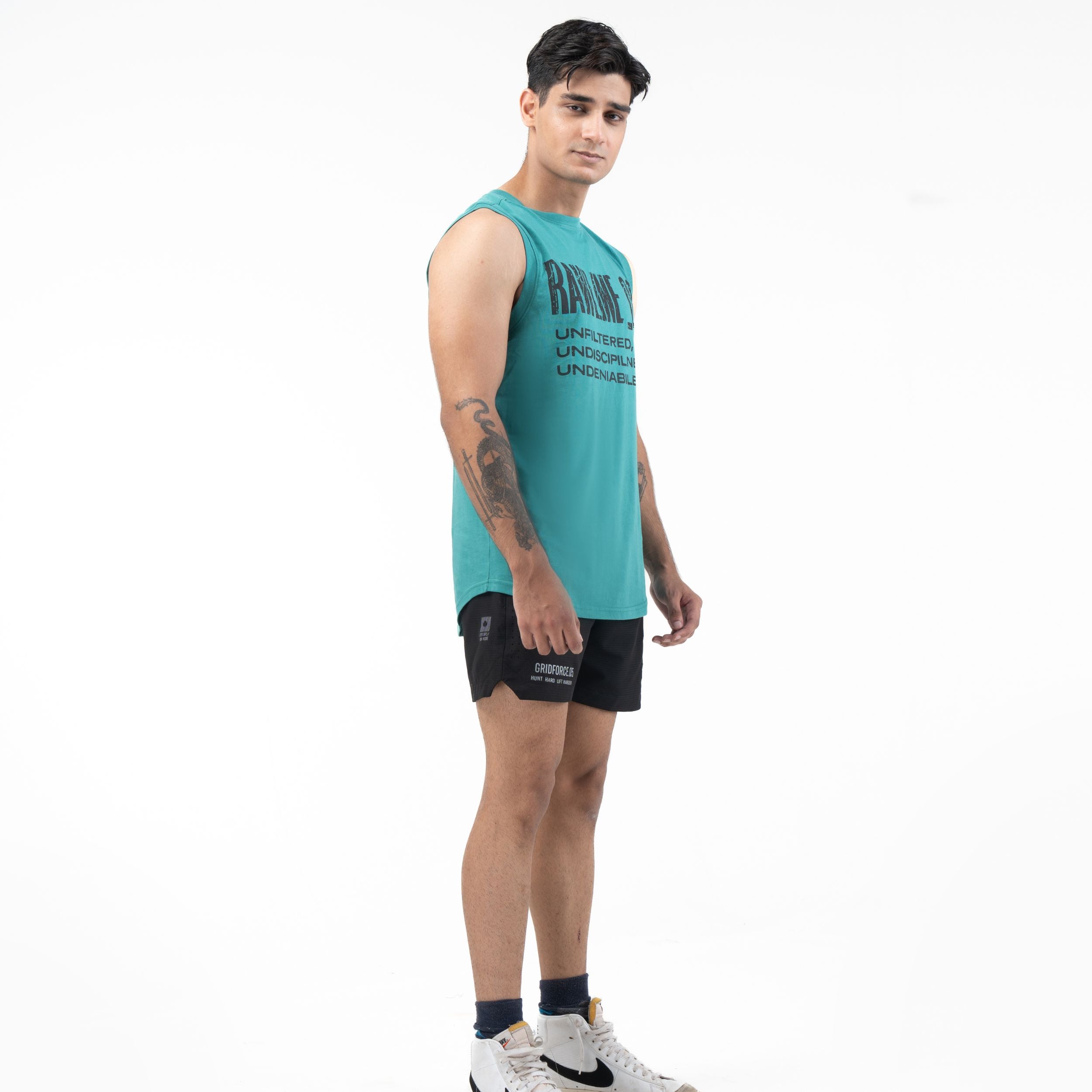 RAWLINE_00 VEST — ROUGE GREEN — angle 5 view, RAWLINE_00 VEST — ROUGE GREEN