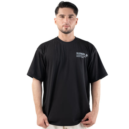 SILENCER 09 OVERSIZE TEE — WAR BLACK — back/alternate view, SILENCER 09 OVERSIZE TEE — WAR BLACK