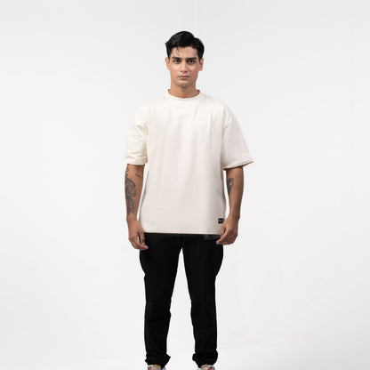 WOLFMODE_77 OVERSIZED TEE — BONE DUST — Additional angle (5)