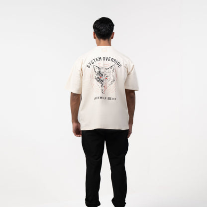 WOLFMODE_77 OVERSIZED TEE — BONE DUST — Additional angle (4)