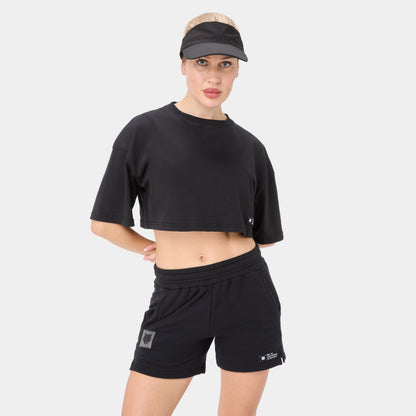 ALPHAFEM.08 CROP TOP — WAR BLACK