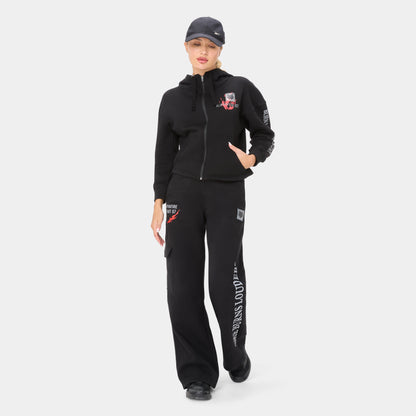 ALPHAFIRE CROP HOODIE — WAR BLACK