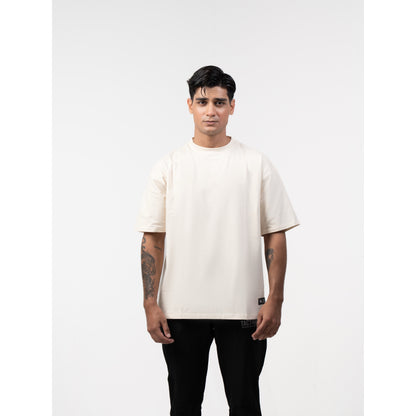 WOLFMODE_77 OVERSIZED TEE — BONE DUST