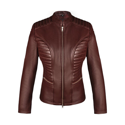 Valkyrie Burgundy Leather Jacket — Additional angle (9)