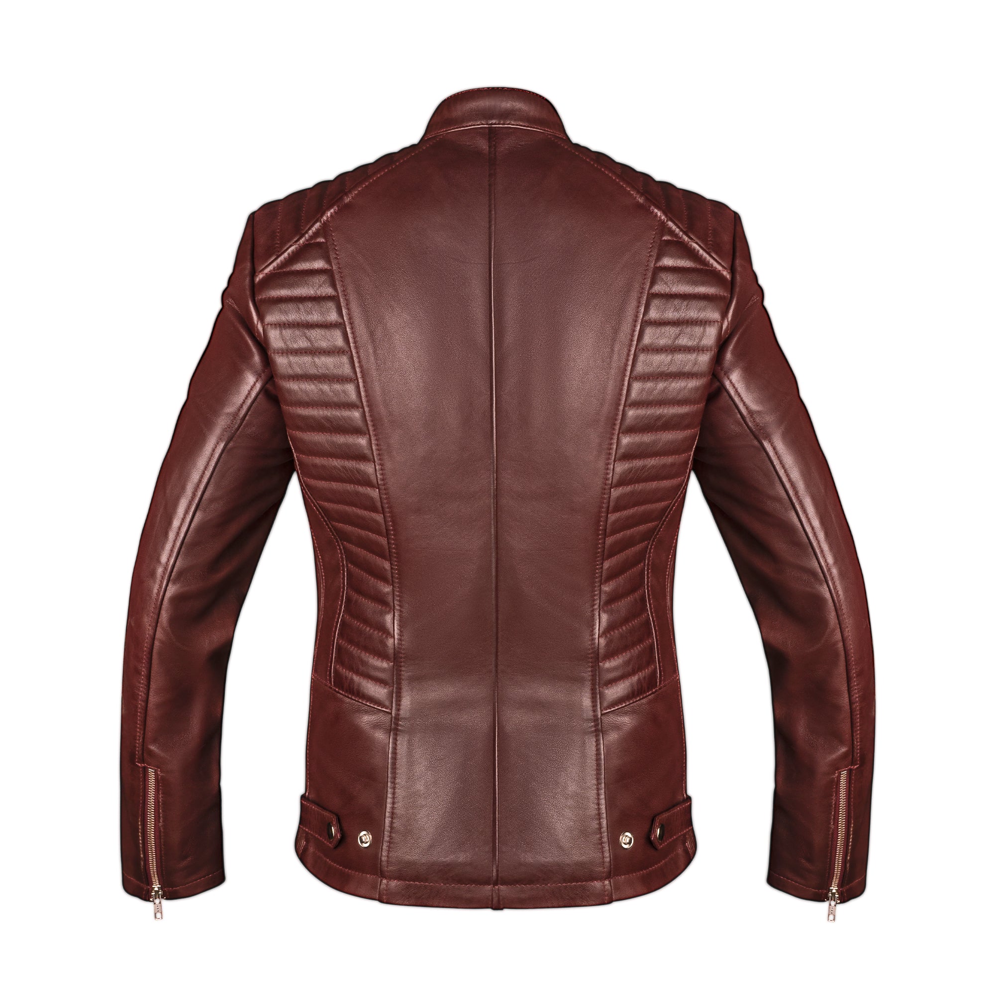 Valkyrie Burgundy Leather Jacket — Additional angle (10)