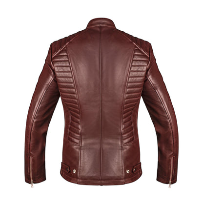 Valkyrie Burgundy Leather Jacket — Additional angle (10)