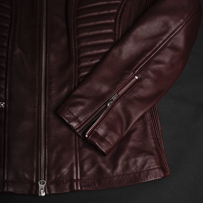 Valkyrie Burgundy Leather Jacket — Additional angle (7)