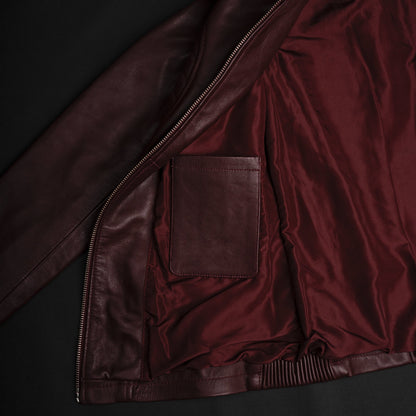 Valkyrie Burgundy Leather Jacket — Additional angle (8)