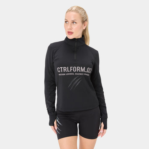CTRLFORM_02 HALF ZIP — WAR BLACK