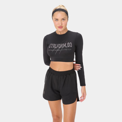 CTRLFORM_03 CROP TOP — WAR BLACK