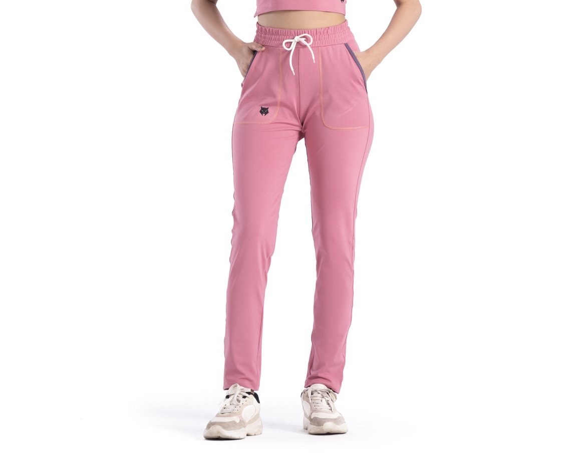 Pantalon de jogging rose à anneau