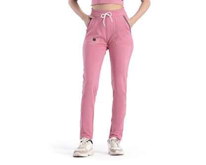 Pantalon de jogging rose à anneau