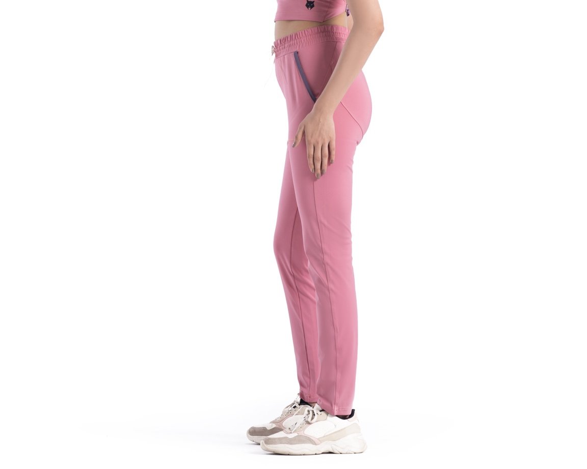Pantalon de jogging rose à anneau