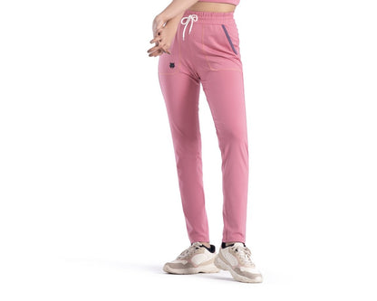 Pantalon de jogging rose à anneau
