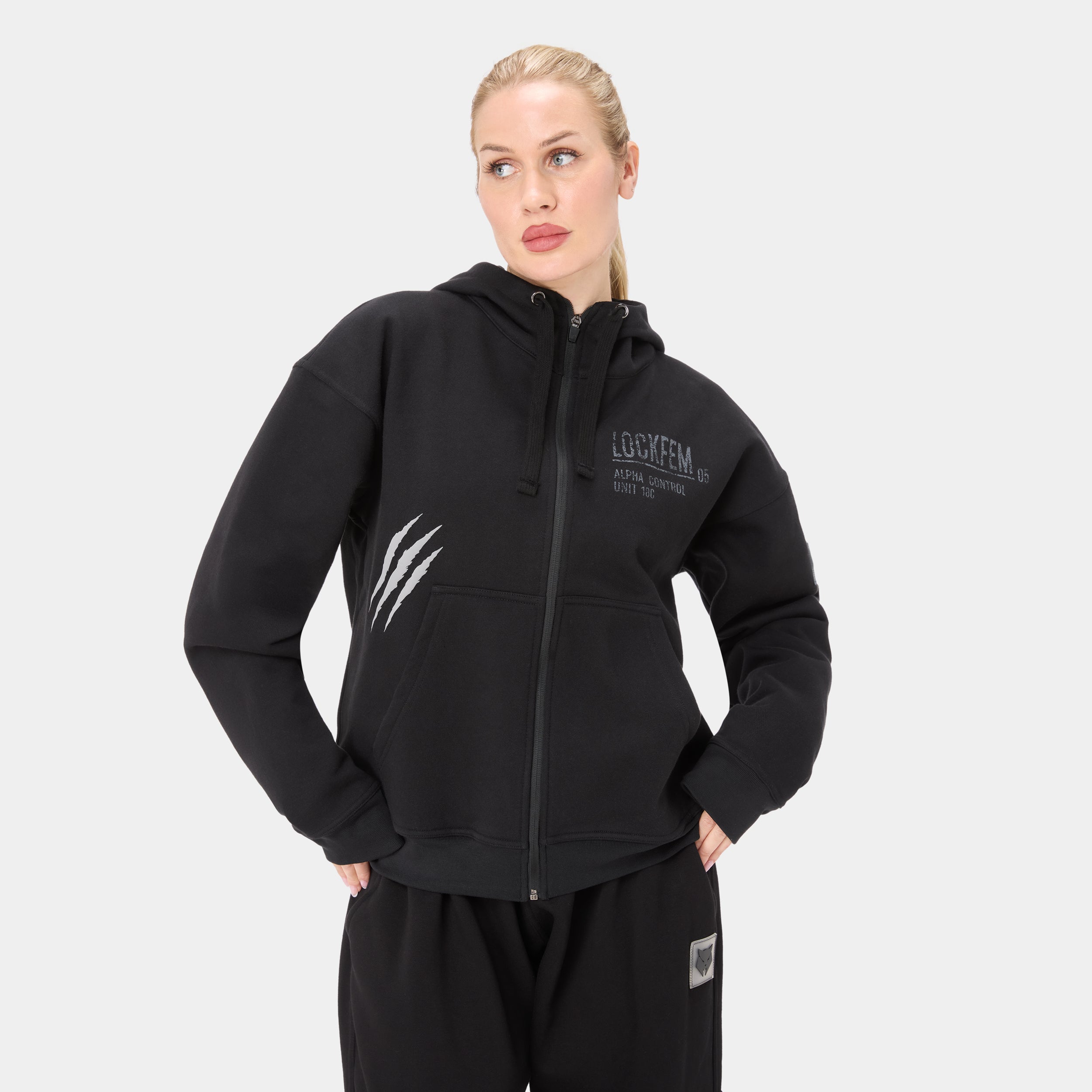 LOCKFEM_05 HOODIE — WAR BLACK