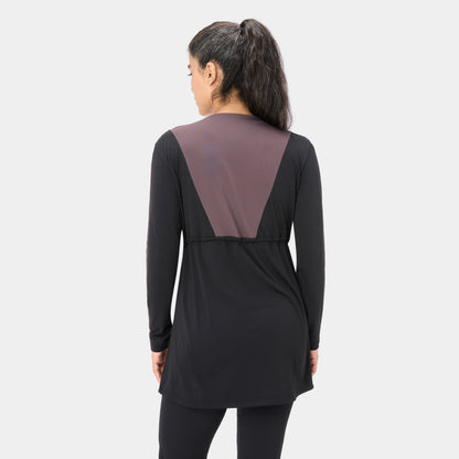 ONYX FLOW TOP — BLACK / BURNT MAUVE