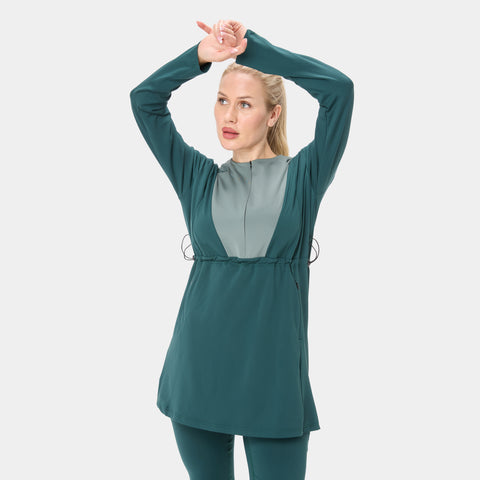 Onyx Flow Top Modest Dress – Alpha Forest Sage