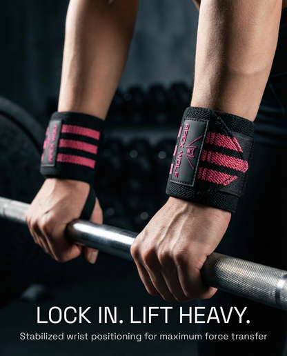 Battle Wrap Wrist Straps (Pair) - Pink — side/detail